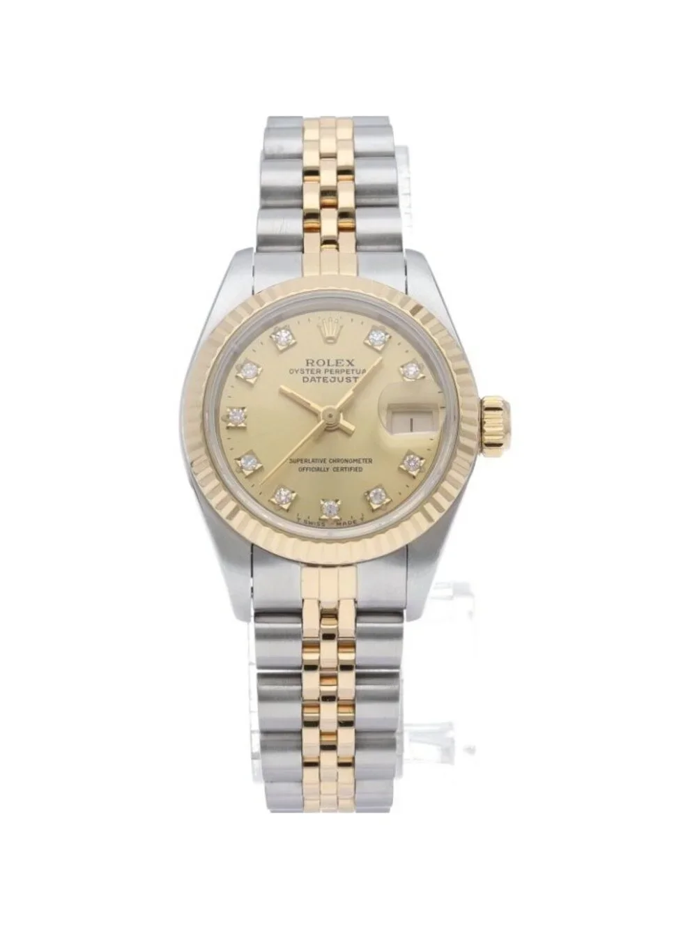 Rolex Datejust Watch 18k Yellow Gold SS Champagne Color OH Polished